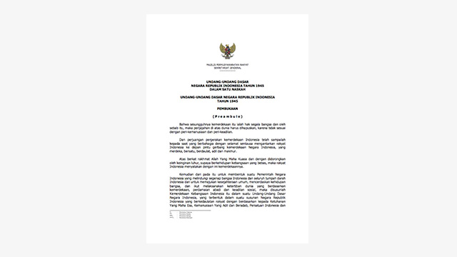 Indonesia 1945 pada konstitusi dasar tanggal menjadi diresmikan undang-undang UUD 1945