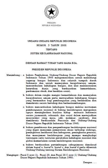 Undang-Undang Sistem Keolahragaan Nasional – Kompaspedia